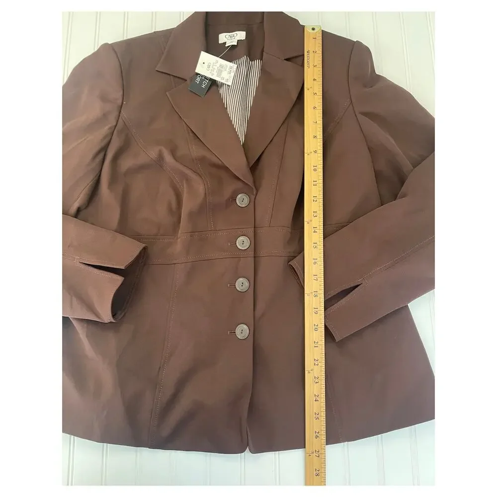 NWT Cato Woman Brown Blazer Plus Size Work Office Academia Womens‎ 16W